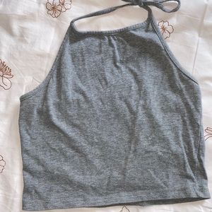 Grey Brandy Melville halter crop top